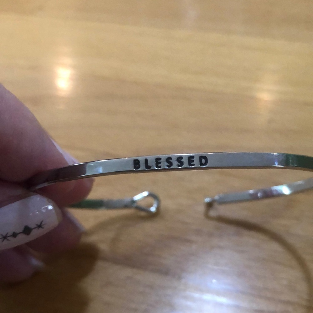 Silver tone "BLESSED" bracelet